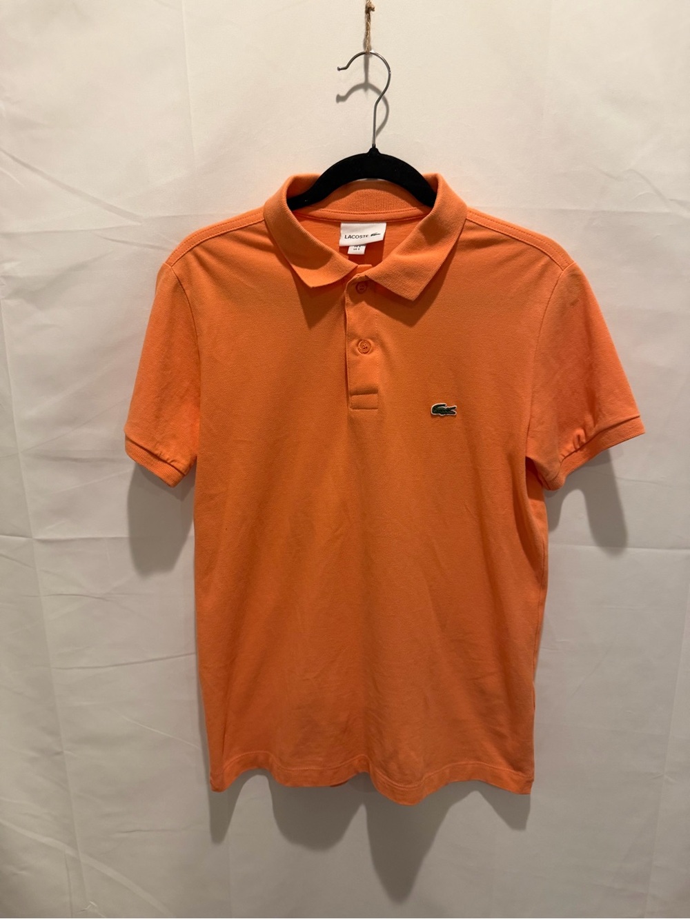 Lacoste Men's Orange Short-Sleeve Pique Polo size small. Preppy,casual,classic